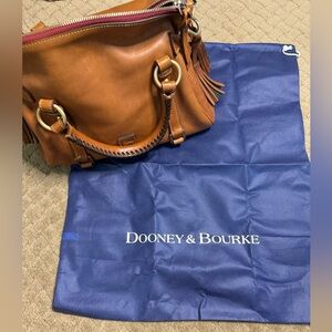 Dooney & Bourke Florentine Satchel Purse Bag Natural 8L980NA Excellent Brown